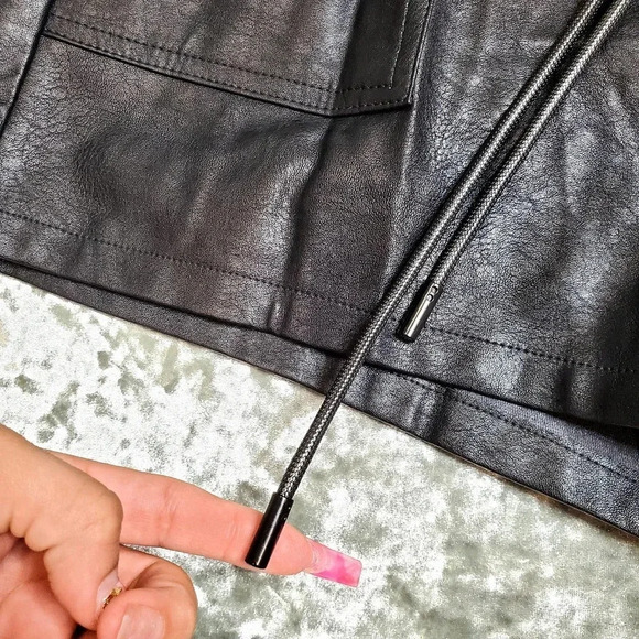 Faux Leather High Waist Shorts - Picture 3 of 11